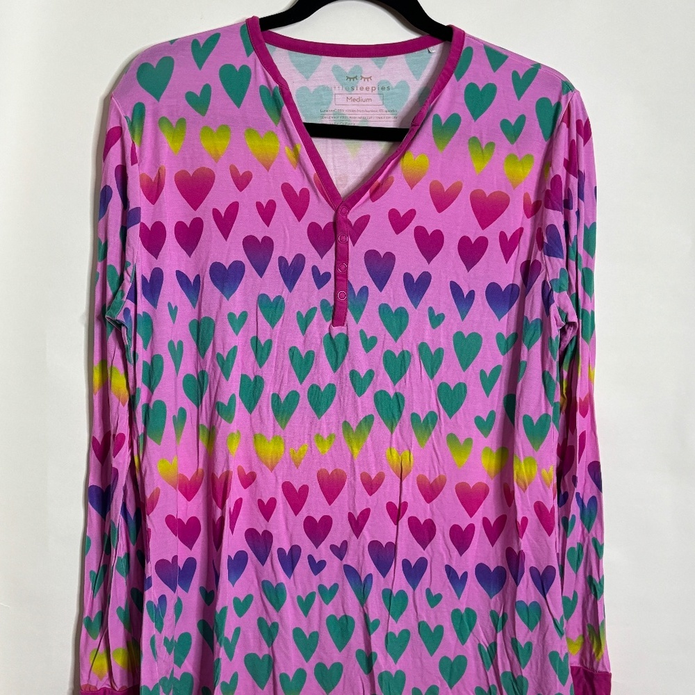 Little Sleepies Womens valentines hearts Pajama Top LS
